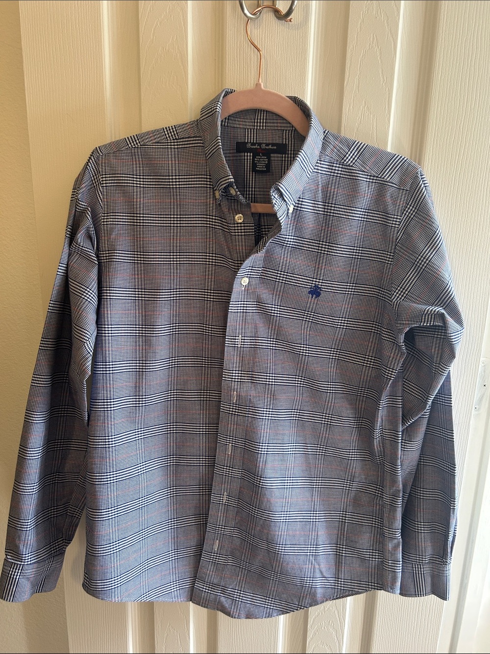 Brooks Brothers Blue and Gray Plaid Button-Down Shirt